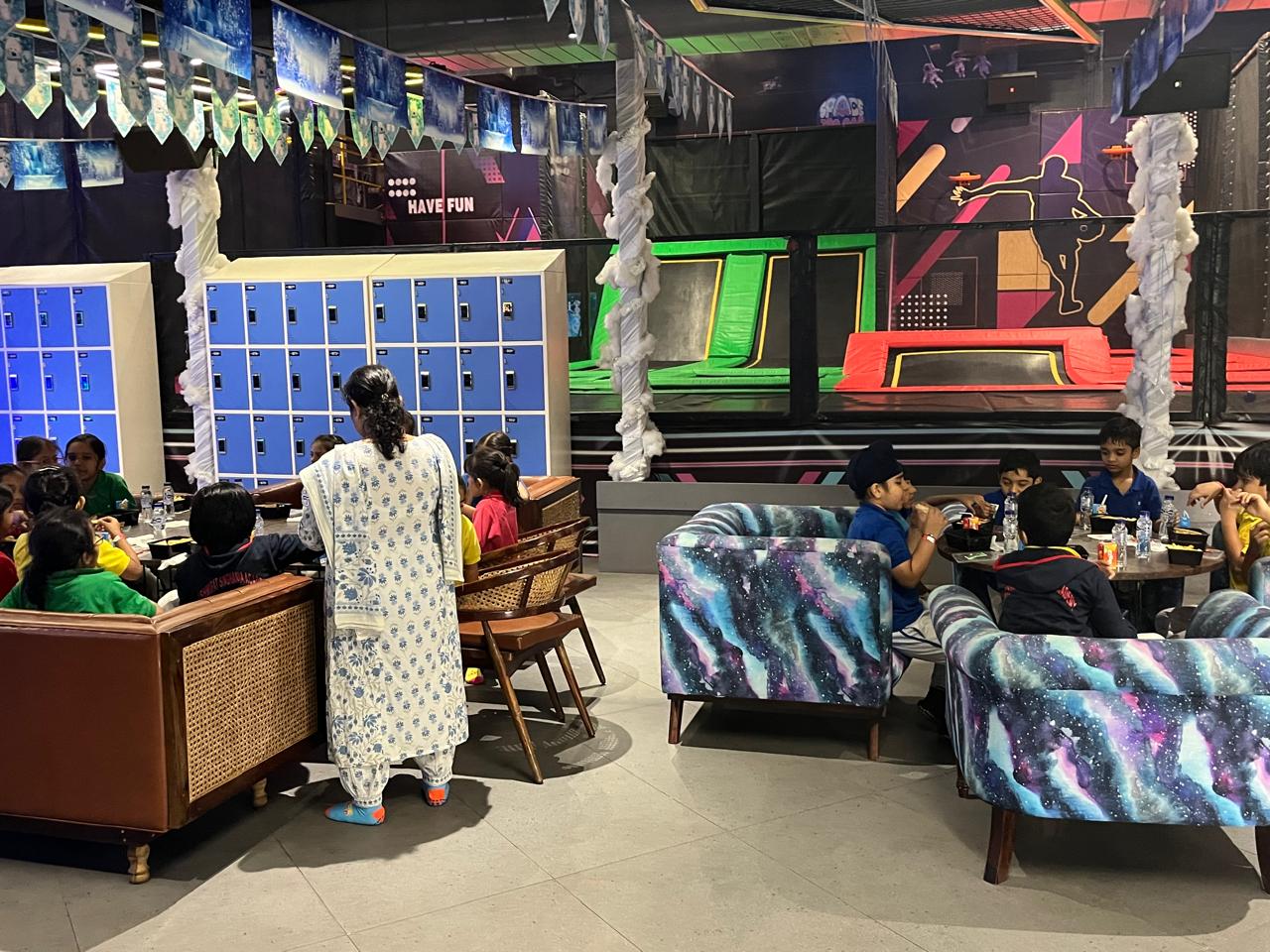 School students at Space Jump